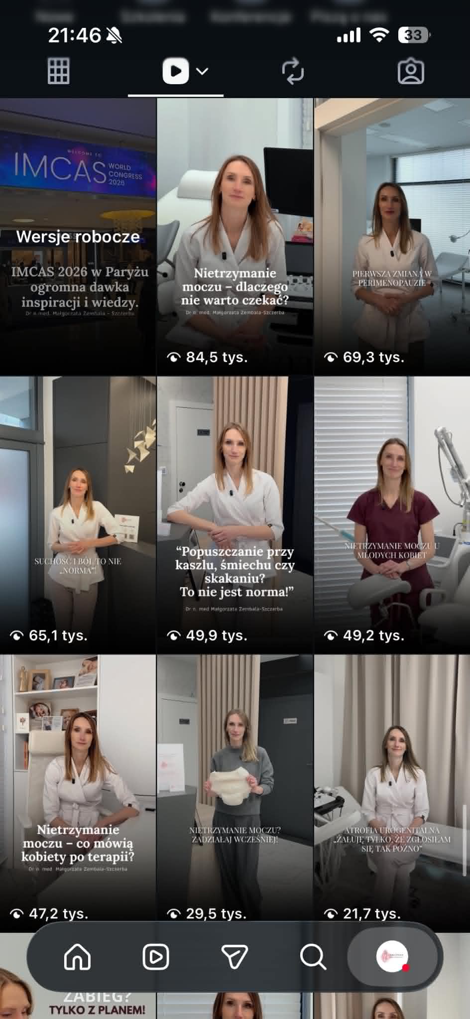 Realizacje - wyniki k Wyswietlenia rolek na Instagramie - do 84,5 tys. na film